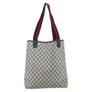 GUCCI GG Supreme Sherry Line Tote Bag PVC Navy Red 39 02 003 Auth ep14848-2