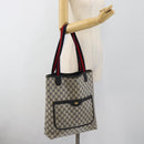GUCCI GG Supreme Sherry Line Tote Bag PVC Navy Red 39 02 003 Auth ep14848-22