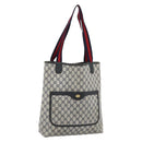 GUCCI GG Supreme Sherry Line Tote Bag PVC Navy Red 39 02 003 Auth ep14848-1