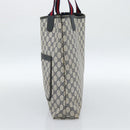 GUCCI GG Supreme Sherry Line Tote Bag PVC Navy Red 39 02 003 Auth ep14848-4