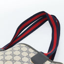 GUCCI GG Supreme Sherry Line Tote Bag PVC Navy Red 39 02 003 Auth ep14848-8