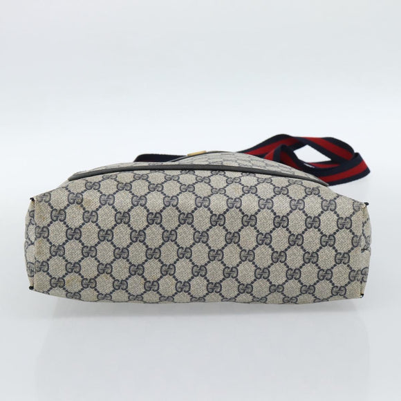 GUCCI GG Supreme Sherry Line Tote Bag PVC Navy Red 39 02 003 Auth ep14848