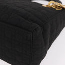 Christian Dior Lady Dior Canage Hand Bag Canvas Black Gold Auth ep14850-11