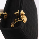 Christian Dior Lady Dior Canage Hand Bag Canvas Black Gold Auth ep14850-15