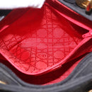 Christian Dior Lady Dior Canage Hand Bag Canvas Black Gold Auth ep14850-21
