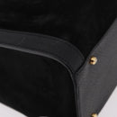 GUCCI Bamboo Hand Bag Suede Black Gold Auth ep14851-9