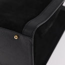 GUCCI Bamboo Hand Bag Suede Black Gold Auth ep14851-16