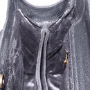 GUCCI Bamboo Hand Bag Suede Black Gold Auth ep14851-18