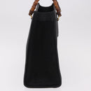 GUCCI Bamboo Hand Bag Suede Black Gold Auth ep14851-3
