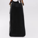 GUCCI Bamboo Hand Bag Suede Black Gold Auth ep14851-4