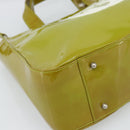 GUCCI Hand Bag Patent leather 2way Green Silver Auth ep14853-14