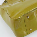GUCCI Hand Bag Patent leather 2way Green Silver Auth ep14853-16
