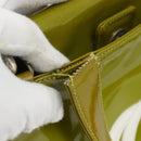 GUCCI Hand Bag Patent leather 2way Green Silver Auth ep14853-18