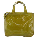 GUCCI Hand Bag Patent leather 2way Green Silver Auth ep14853-3