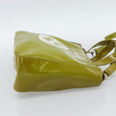GUCCI Hand Bag Patent leather 2way Green Silver Auth ep14853-5