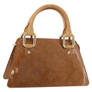 LOUIS VUITTON Monogram Vernis Mini Forsythe Hand Bag Bronze M91120 Auth ep14859-1