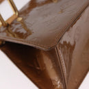 LOUIS VUITTON Monogram Vernis Mini Forsythe Hand Bag Bronze M91120 Auth ep14859-9