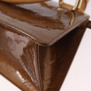 LOUIS VUITTON Monogram Vernis Mini Forsythe Hand Bag Bronze M91120 Auth ep14859-16