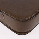 CELINE Horse Carriage Shoulder Bag Leather Brown Gold Auth ep14860-16