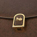 CELINE Horse Carriage Shoulder Bag Leather Brown Gold Auth ep14860-18