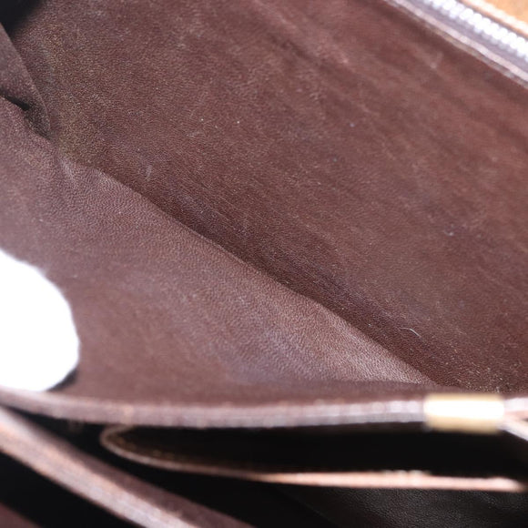 CELINE Horse Carriage Shoulder Bag Leather Brown Gold Auth ep14860