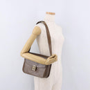 CELINE Horse Carriage Shoulder Bag Leather Brown Gold Auth ep14860-26