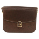 CELINE Horse Carriage Shoulder Bag Leather Brown Gold Auth ep14860-13