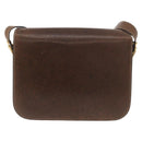 CELINE Horse Carriage Shoulder Bag Leather Brown Gold Auth ep14860-2