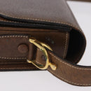 CELINE Horse Carriage Shoulder Bag Leather Brown Gold Auth ep14860-4