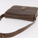 CELINE Horse Carriage Shoulder Bag Leather Brown Gold Auth ep14860-7