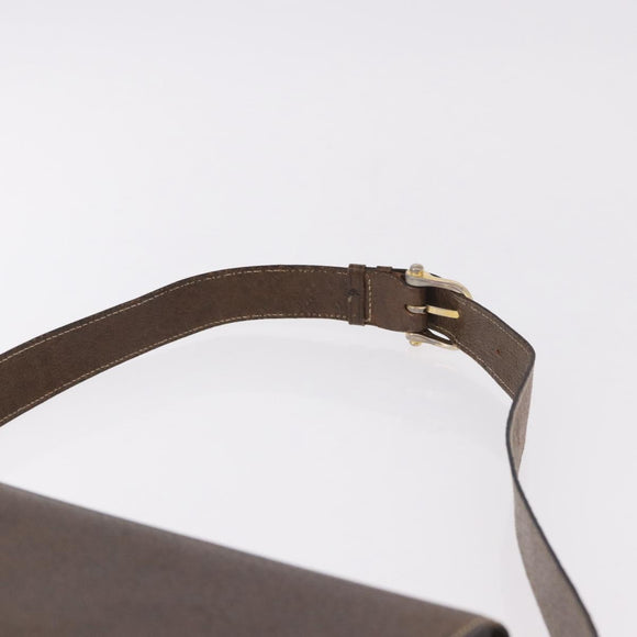 CELINE Horse Carriage Shoulder Bag Leather Brown Gold Auth ep14860