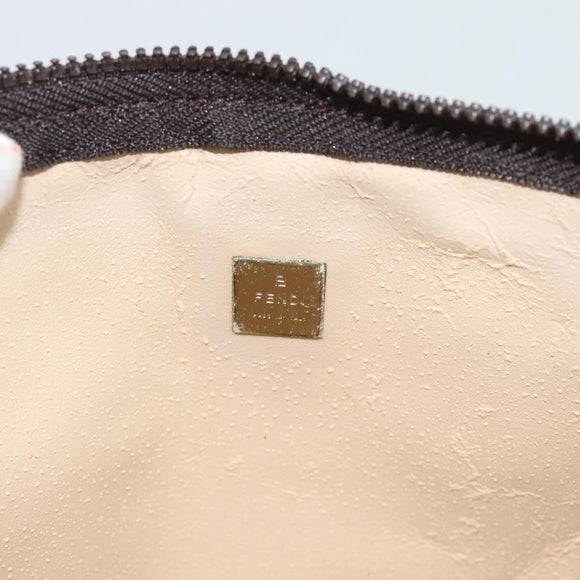 FENDI Zucca Canvas Pouch Black Brown Auth ep14861