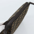 FENDI Zucca Canvas Pouch Black Brown Auth ep14861-5