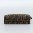 FENDI Zucca Canvas Pouch Black Brown Auth ep14861-6