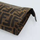FENDI Zucca Canvas Pouch Black Brown Auth ep14861-7