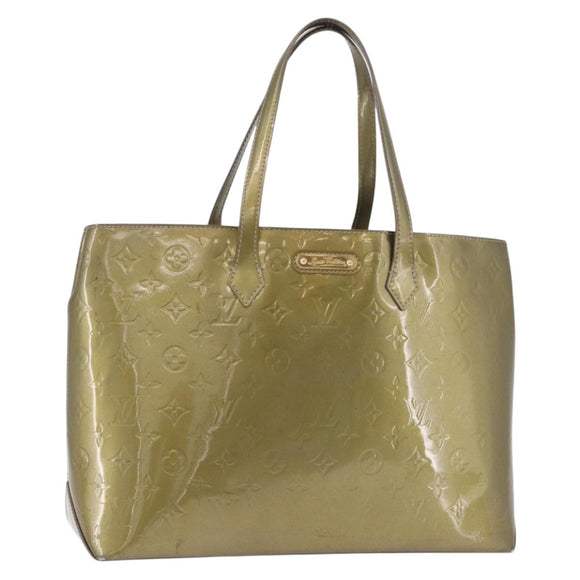 LOUIS VUITTON Monogram Vernis Wilshire GM Tote Bag Gris Art Deco LV Auth ep14862