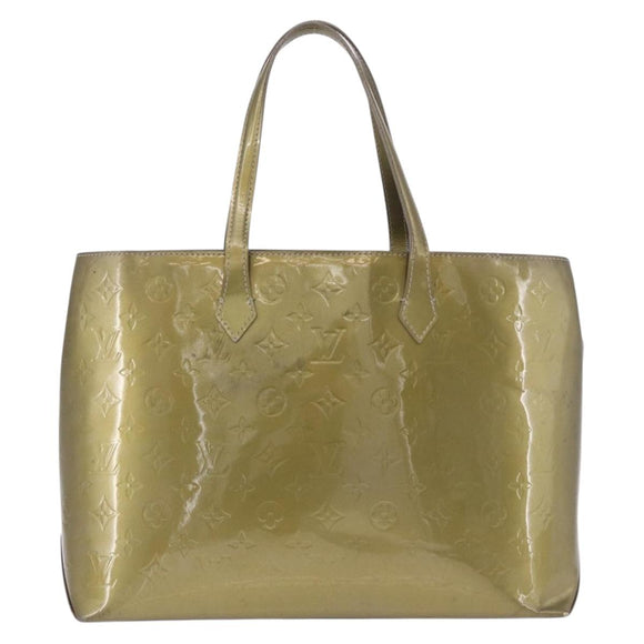 LOUIS VUITTON Monogram Vernis Wilshire GM Tote Bag Gris Art Deco LV Auth ep14862