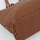 Burberrys Hand Bag Leather Brown Gold Auth ep14863-14