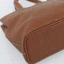 Burberrys Hand Bag Leather Brown Gold Auth ep14863-16