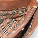 Burberrys Hand Bag Leather Brown Gold Auth ep14863-17