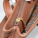 Burberrys Hand Bag Leather Brown Gold Auth ep14863-11