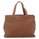 Burberrys Hand Bag Leather Brown Gold Auth ep14863-2