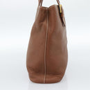 Burberrys Hand Bag Leather Brown Gold Auth ep14863-3