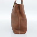 Burberrys Hand Bag Leather Brown Gold Auth ep14863-4