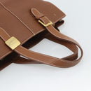 Burberrys Hand Bag Leather Brown Gold Auth ep14863-7