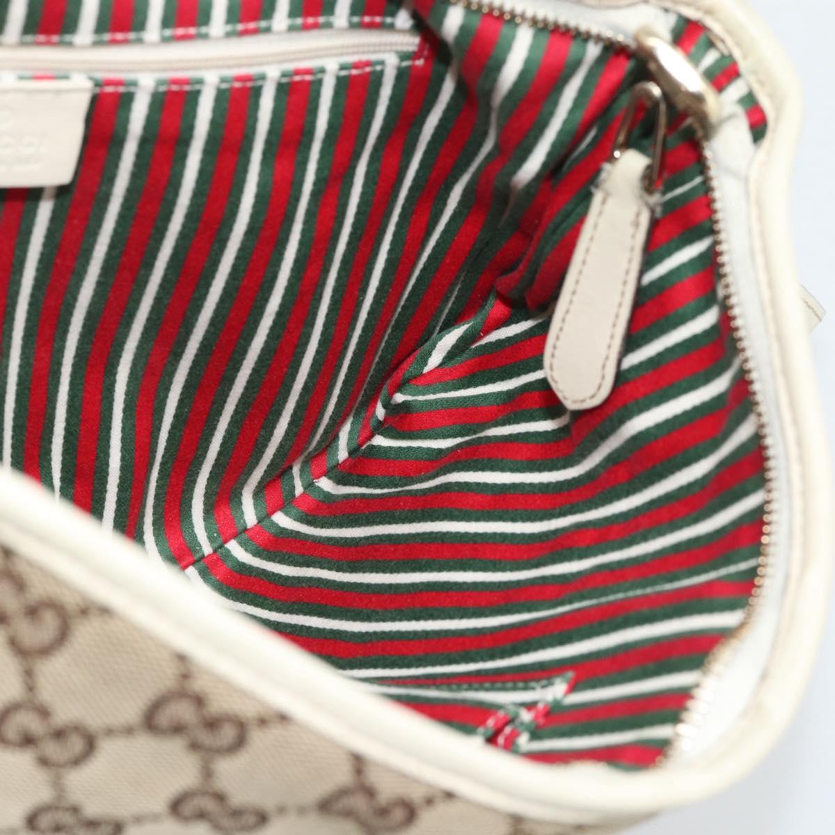 GUCCI GG Canvas Newbrit Shoulder Bag Beige Gold 169998 Auth