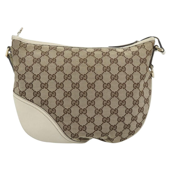 GUCCI GG Canvas Newbrit Shoulder Bag Beige Gold 169998 Auth ep14864