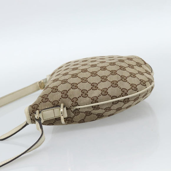 GUCCI GG Canvas Newbrit Shoulder Bag Beige Gold 169998 Auth ep14864