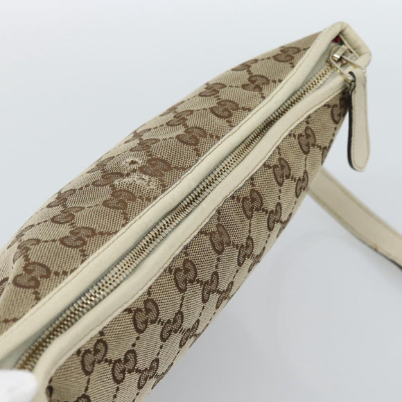 GUCCI GG Canvas Newbrit Shoulder Bag Beige Gold 169998 Auth ep14864