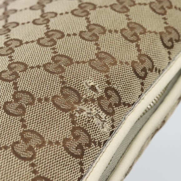 GUCCI GG Canvas Newbrit Shoulder Bag Beige Gold 169998 Auth ep14864